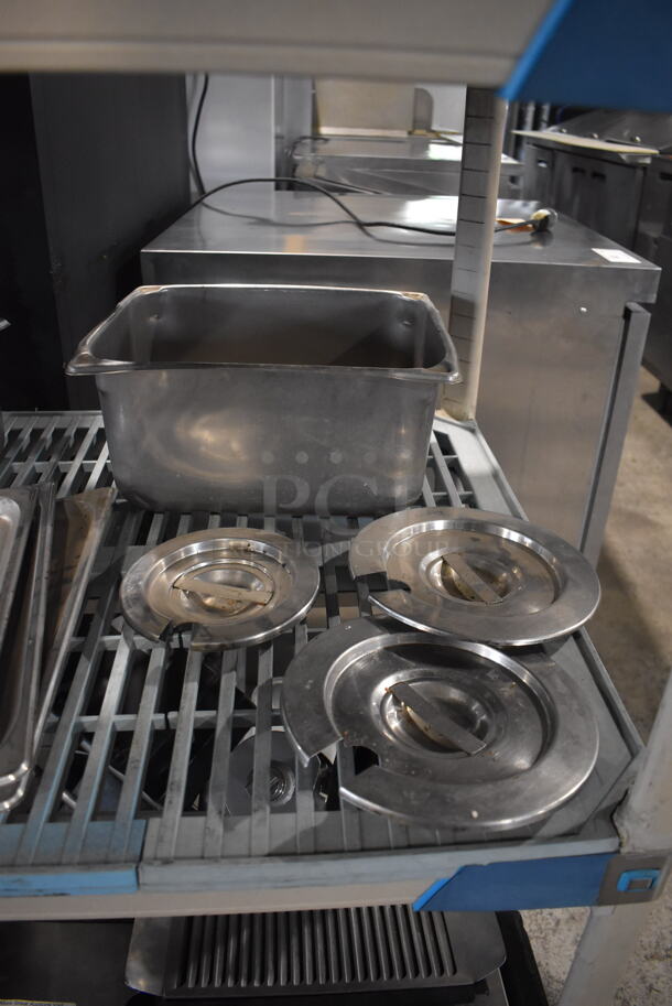 ALL ONE MONEY! Lot of Stainless Steel Lids, Trays, Etc. - Image 5 of 5