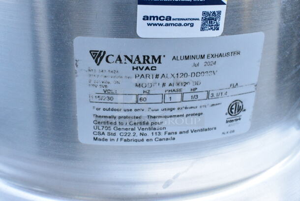 BRAND NEW SCRATCH AND DENT! Canarm 12 1/4" Variable Speed Downblast Direct Drive Aluminum Exhauster ALX120-DD033V - 1300 CFM, 1650 RPM, 120/240V, 1 Phase - Image 3 of 3