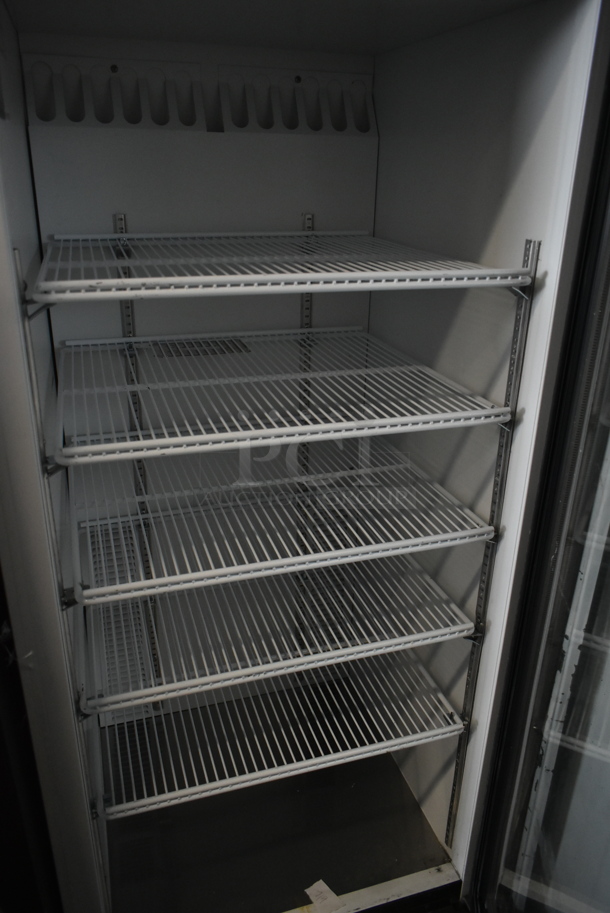 Habco SE12 Metal Commercial Single Door Reach In Cooler Merchandiser w/ Poly Coated Racks. 115 Volts, 1 Phase. Tested and Powers On But Does Not Get Cold - Image 3 of 4