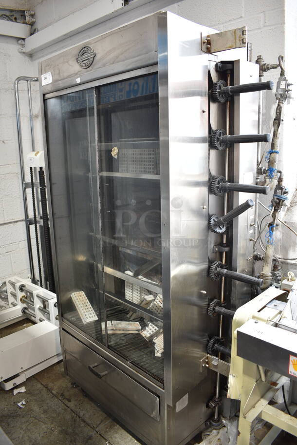 Boston Stainless Steel Commercial Natural Gas Powered 6 Spit Rotisserie Oven. - Image 1 of 7
