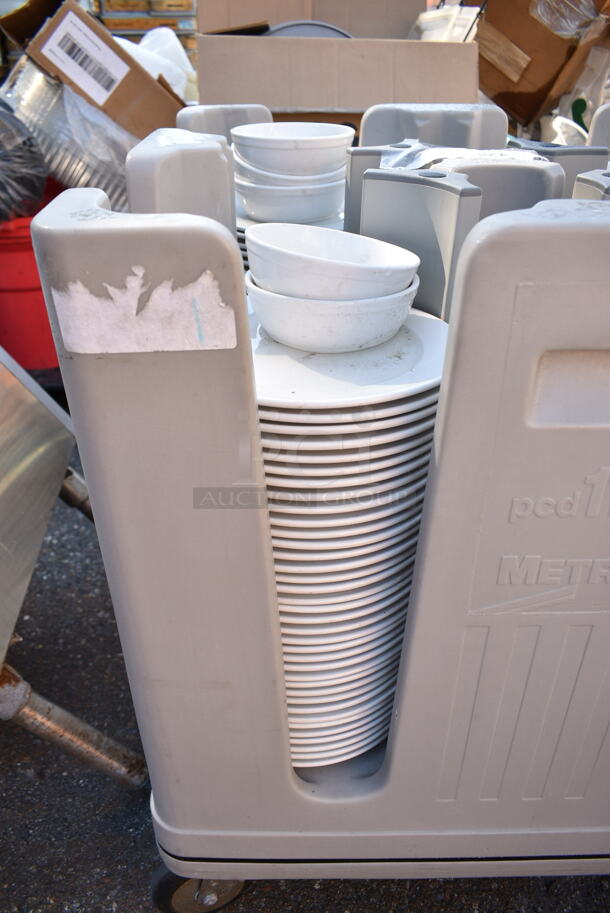 Metro pcd11A Poly Dish Cart on Commercial Casters w/ Contents.  - Image 2 of 7