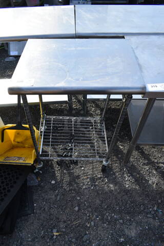 Stainless Steel Table w/ Wire Under Shelf on Casters.