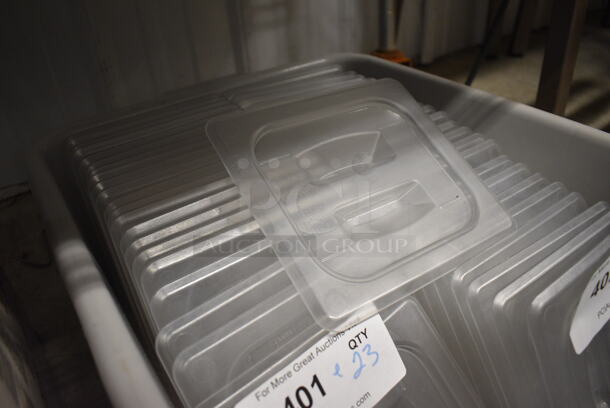 ALL ONE MONEY! Lot of 23 Clear Poly 1/6 Size Drop In Bin Lids! - Image 2 of 2