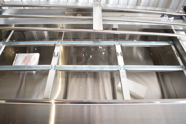 BRAND NEW SCRATCH AND DENT! 2024 Avantco 178SSCFT72HC Stainless Steel Commercial Refrigerated Salad Bar / Cold Food Table on Commercial Casters. 115 Volts, 1 Phase. Tested and Working! - Image 7 of 12