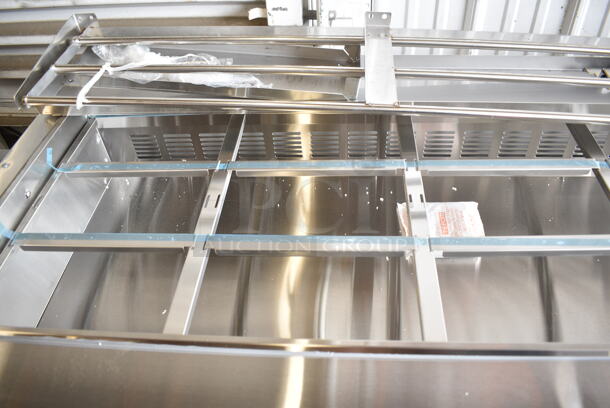 BRAND NEW SCRATCH AND DENT! 2024 Avantco 178SSCFT72HC Stainless Steel Commercial Refrigerated Salad Bar / Cold Food Table on Commercial Casters. 115 Volts, 1 Phase. Tested and Working! - Image 8 of 12