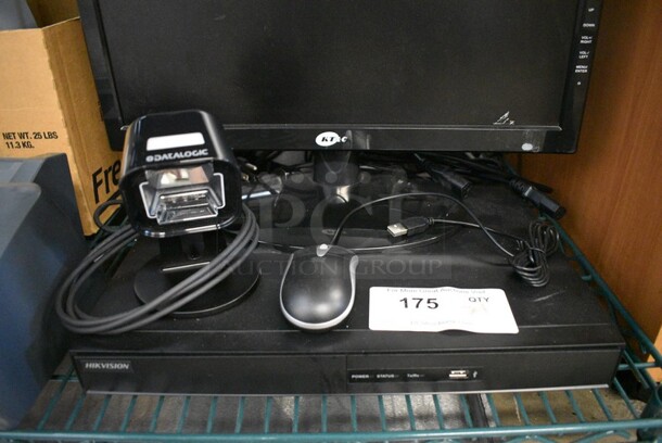 ALL ONE MONEY! Lot of 18" KT&C Model KPM-7519HDMIA Monitor, HIK Vision Recorder, Data Logic Scanner and Mouse. - Image 3 of 5