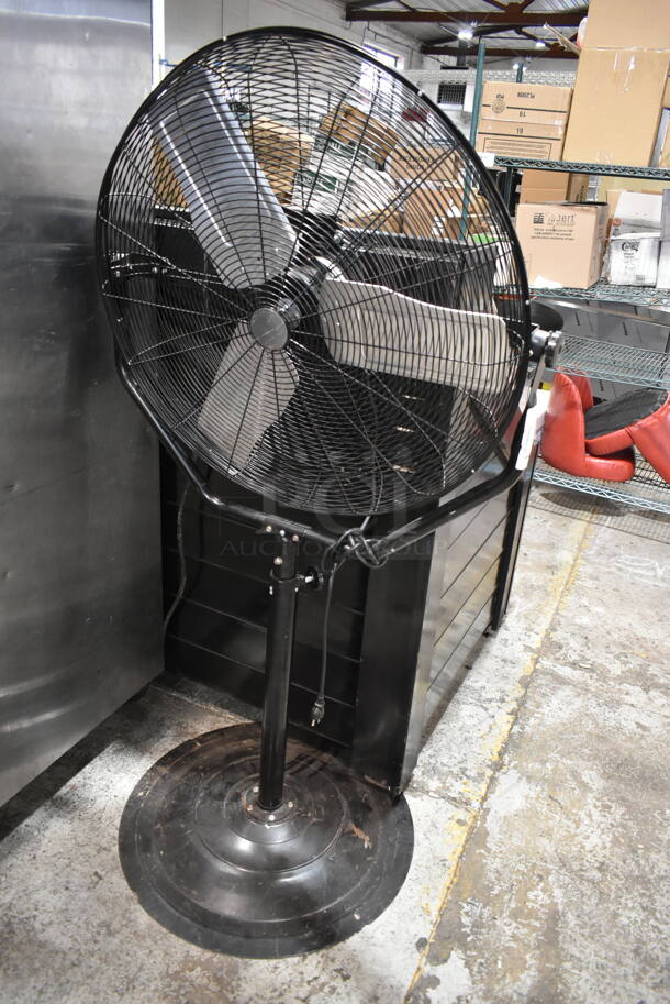 SFSC1-750S Black Metal Floor Fan. 120 Volts, 1 Phase. Tested and Working!