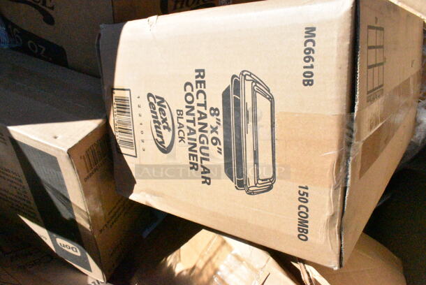 15 BRAND NEW Boxes Including 128HD8COMBO Choice Heavy Duty 8 oz. Microwavable Translucent Plastic Deli Container and Lid Combo Pack - 240/Case, 130CLFKSNH Choice Clear Heavy Weight Wrapped Plastic Cutlery Pack with Napkin - 500/Case, 760PCC16W Choice 16 oz. White Poly Paper Cold Cup, MC6610B Containers, 5001RT800N Lavex 8" Natural Kraft Hardwound Paper Towel, 50016C Choice 16 oz. Coffee Print Poly Paper Hot Cup - 1000/Case. 15 Times Your Bid!  - Image 10 of 12