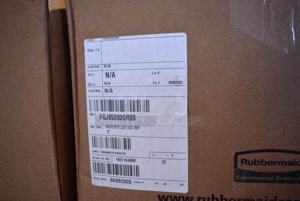 2 Boxes of 12 BRAND NEW! Rubbermaid Microfiber Loop Dust Mop Heads. Total of 24. 2 Times Your Bid! - Image 3 of 3