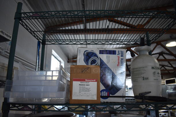 ALL ONE MONEY! Lot of 4 Tiers Worth of Various Items Including VHS Tapes, Bath Mat, Hymn Books and Small Collapsible Table. Does Not Come w/ The Shelving Unit - Image 2 of 8