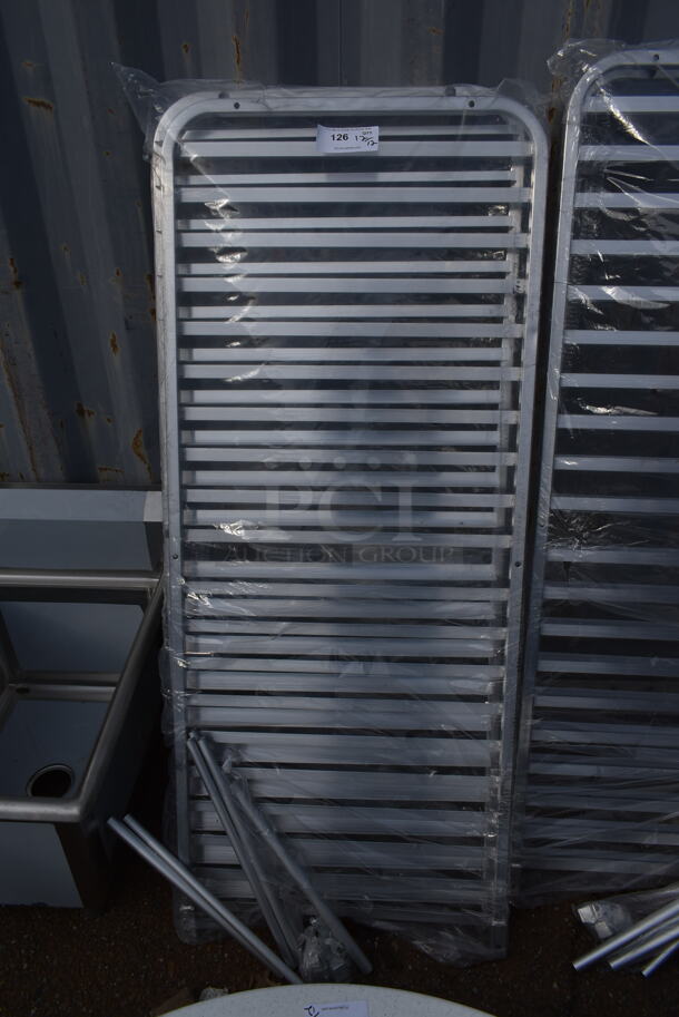 Metal Commercial Pan Transport Rack w/ Clear Poly Cover. - Image 1 of 3
