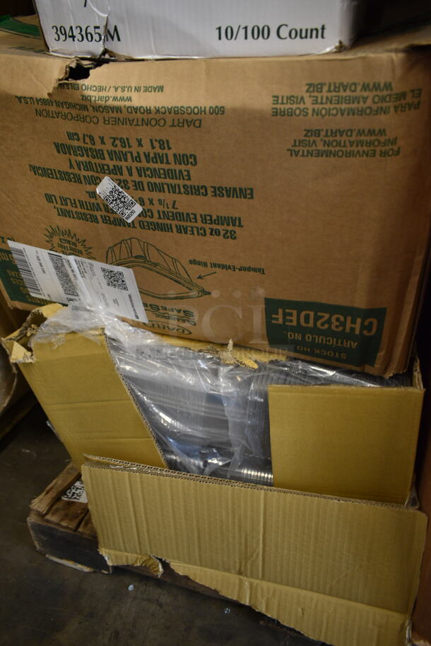 PALLET LOT of 21 BRAND NEW Boxes Including Choice Pizza Wedge Clamshell, CH32DEF Dart ClearPac SafeSeal 32 oz. Tamper-Resistant, Tamper-Evident Hinged Container with Flat Lid - 200/Case, Noble Medium Gloves, Yogurt Cups 6 oz. 21 Times Your Bid! - Image 6 of 10