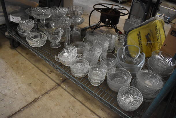 ALL ONE MONEY! Tier Lot of Various Items Including Glass Bowls, Glass Footed Bowls - Image 6 of 6