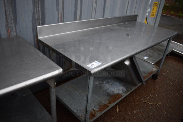 Stainless Steel Table w/ Drawer, Back Splash and Metal Under Shelf. 72x30x39 - Image 4 of 4