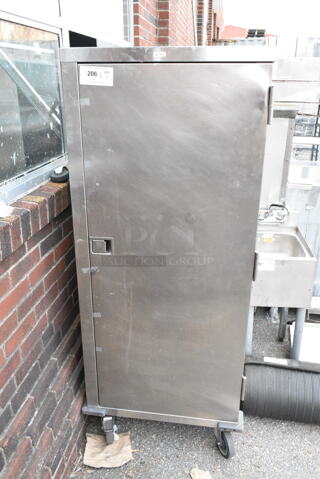Stainless Steel Commercial Enclosed Pan Transport Rack on Commercial Casters. 