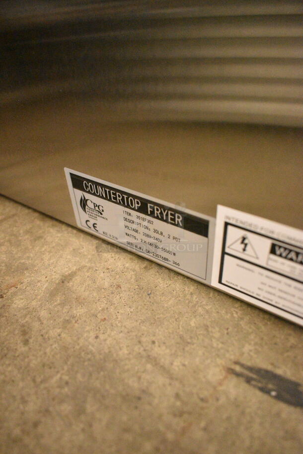 BRAND NEW SCRATCH AND DENT! 2023 Cooking Performance Group CPG 351EF302 30 lb. Dual Tank Heavy-Duty Electric Countertop Fryer w/ 2 Fry Baskets. 208-240 Volts, 1 Phase. - Image 9 of 9