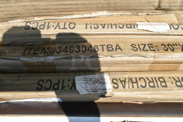 9 BRAND NEW SCRATCH AND DENT! Lancaster Table & Seating 3493048tba 30" x 48" Rectangular Reversible White Birch / Ash Laminated Table Top. See Pictures for Damage. 9 Times Your Bid!  - Image 8 of 11