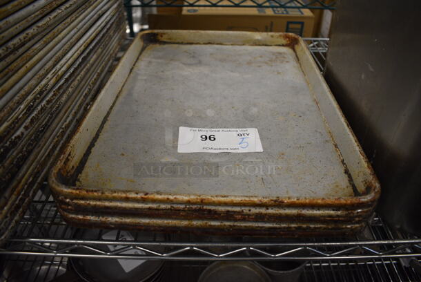 5 Metal Half Size Baking Pans. 13x18x1. 5 Times Your Bid!