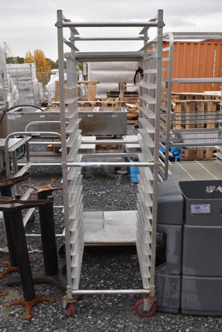 Metal Commercial Pan Transport Rack on Commercial Casters. 21x26x69