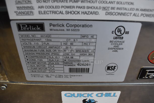 Perlick 4414QC Stainless Steel Commercial Glycol Chiller. 115 Volts, 1 Phase. 24x17x25.5 - Image 3 of 6