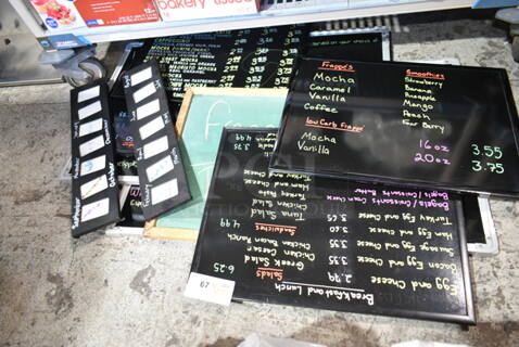 8 Various Signs Including Blackboards. 8 Times Your Bid! 