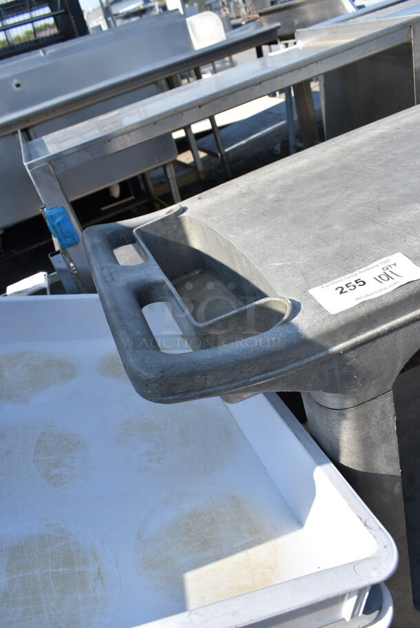 Gray Poly 2 Tier Cart on Commercial Casters.  - Image 3 of 5