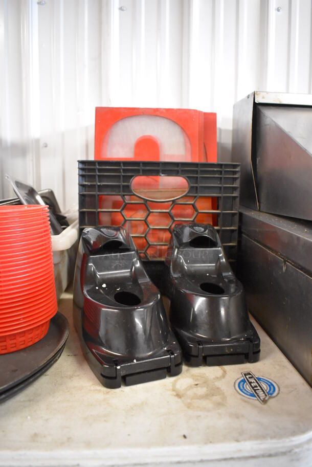 ALL ONE MONEY! Lot of Various Items Including Sign Letters, Stainless Steel Drop In Bin Lids and Poly Tumblers - Image 7 of 7