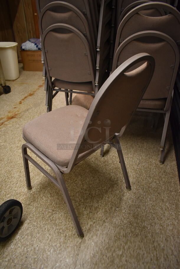 36 Metal Stackable Banquet Dining Height Chairs. 36 Times Your Bid! BUYER MUST REMOVE. (hallway) - Image 3 of 3
