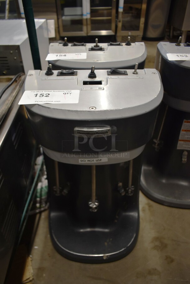 Hamilton Beach HMD400 Metal Commercial Countertop 3 Head Milkshake Mixer. 120 Volts, 1 Phase. Tested and Working Except for Middle Head - Image 1 of 4
