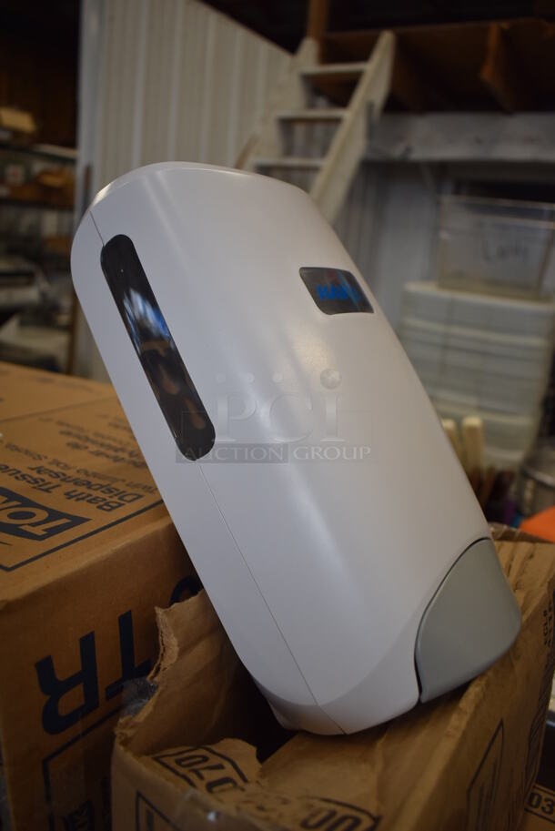 3 BRAND NEW IN BOX! Kay White Poly Wall Mount Soap Dispensers. 6x4x10.5. 3 Times Your Bid! - Image 6 of 8