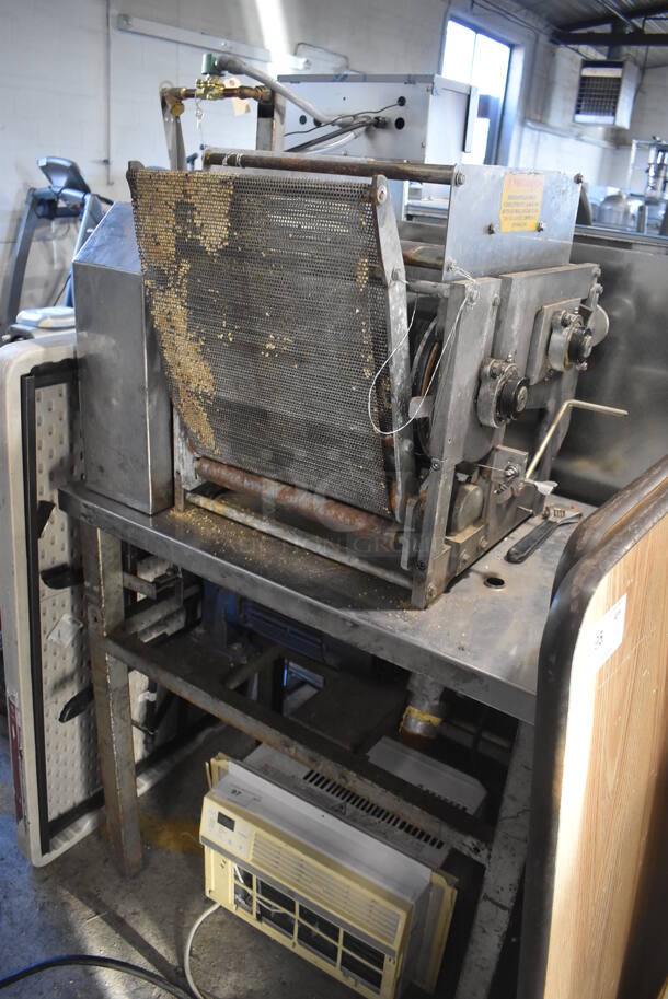 Tecnomaiz RT-100 Metal Commercial Countertop Tortilla Dough Sheeter on Metal Stand. 230 Volts, 3 Phase. 36x29x60 - Image 1 of 10