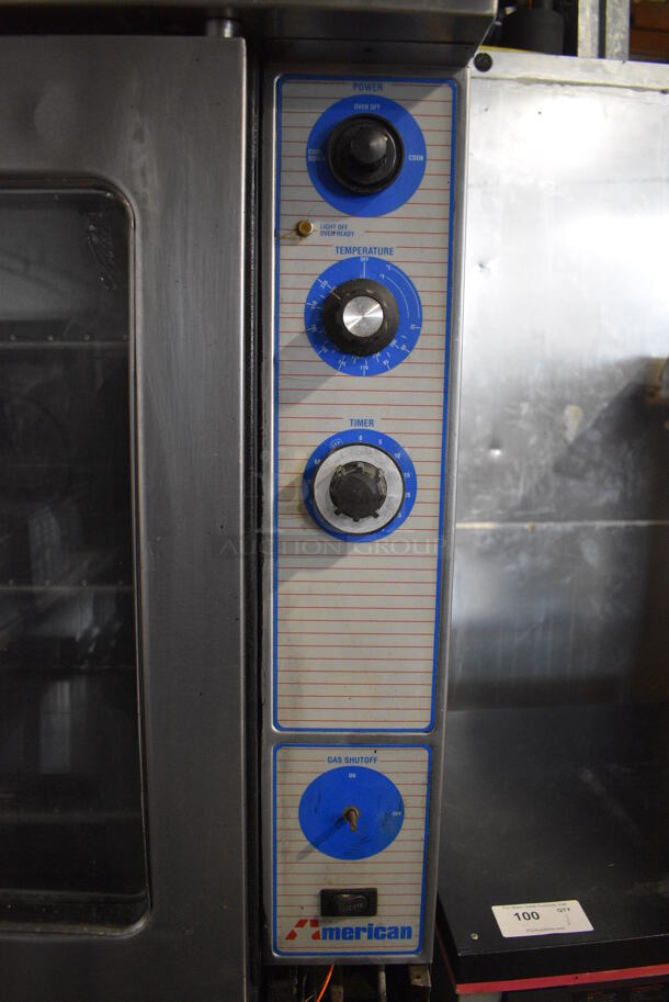 2 American Stainless Steel Commercial Propane Gas Powered Full Size Convection Oven w/ View Through Doors, Metal Oven Racks and Thermostatic Controls. 38x38x63. 2 Times Your Bid! - Image 4 of 9