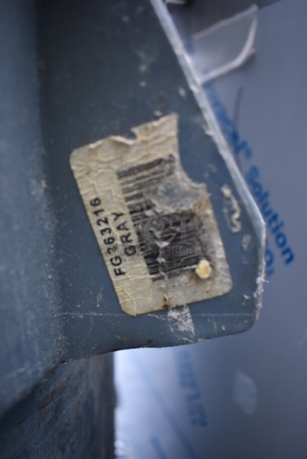 2 Rubbermaid Brute Gray Poly Trash Cans w/ 1 Trash Can Dolly. 26x22x27. 2 Times Your Bid!  - Image 5 of 5