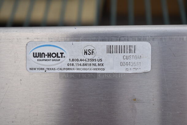 WinHolt Stainless Steel Counter w/ Back Splash, Under Shelf and Doors on Commercial Casters.  - Image 7 of 7