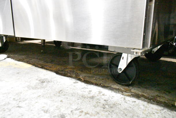 BRAND NEW! 2014 Randell 9302-7 Stainless Steel Commercial 2 Door Work Top Cooler on Commercial Casters. 115 Volts, 1 Phase. Tested and Powers On But Does Not Get Cold - Image 3 of 7