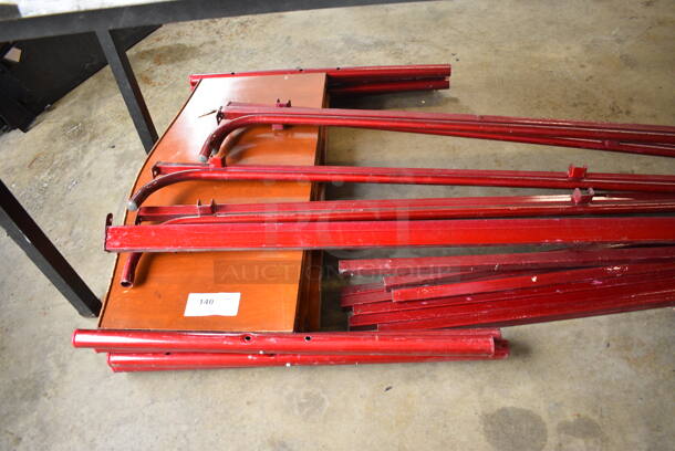 ALL ONE MONEY! Lot of Red Metal Pieces To Bed Frame Including 4 Head / Foot Boards. Includes 37x2x31 Headboard - Image 2 of 5