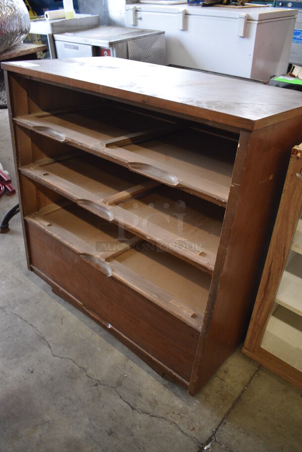 Wooden Dresser. Missing Drawers. 34x18.5x35 - Image 2 of 3