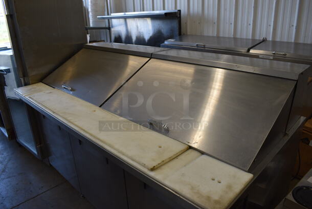 True Model TSSU-72-30M-B-ST Stainless Steel Commercial Sandwich Salad Prep Table Bain Marie Mega Top on Commercial Casters. 115 Volts, 1 Phase. 72x34x46. Tested and Powers On But Does Not Get Cold - Image 3 of 9