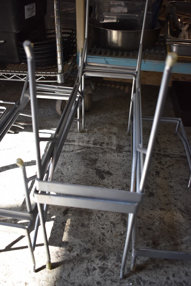 ALL ONE MONEY! Lot of Items Under Table Including 11 Various Metal Stands. Includes 8x24x3.5, 13x22x22, 9x15x18 - Image 5 of 7