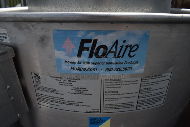 2020 FloAire Model DU50H Metal Commercial Rooftop Mushroom Exhaust Fan. 115 Volts, 1 Phase. 32x32x32 - Image 3 of 8