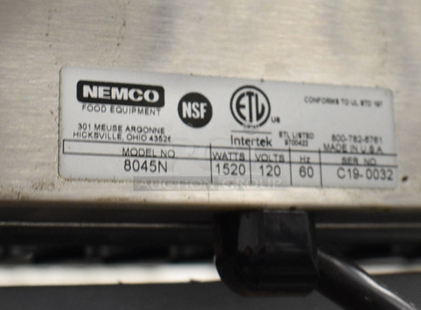 2019 Nemco Model 8045N Stainless Steel Commercial Countertop Hot Dog Roller. 120 Volts, 1 Phase. 22x26x7. Tested and Working! - Image 6 of 6