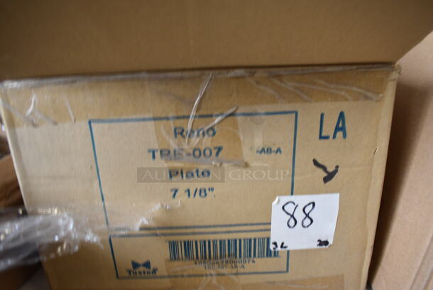 36 BRAND NEW IN BOX! White Ceramic Plates. 7.25x7.25x1. 36 Times Your Bid! - Image 3 of 3