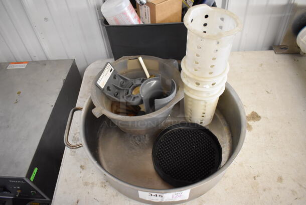 ALL ONE MONEY! Lot of Various Items Including Poly Brew Basket, Poly Silverware Holders and Metal Bowl - Image 4 of 4