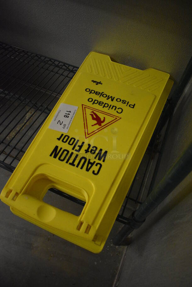 2 Yellow Poly Wet Floor Caution Signs. 12x1x24. 2 Times Your Bid! (kitchen) - Image 3 of 3