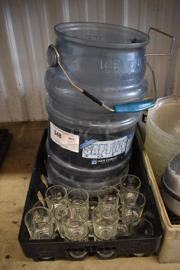 ALL ONE MONEY! Lot of Various Items Including San Jamar Blue Poly Ice Bucket and Poly Bins - Image 3 of 4