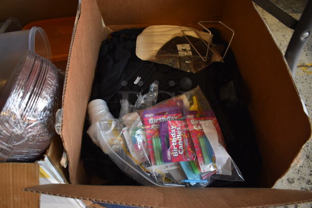 ALL ONE MONEY! Lot of 3 Bins of Various Items Including Aprons and Various Items - Image 4 of 4