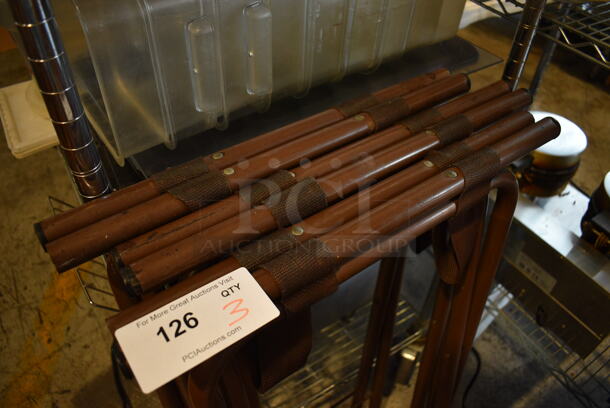 3 Brown Metal Serving Tray Stands. 19x2x36. 3 Times Your Bid! - Image 2 of 3