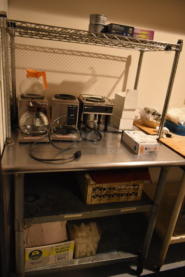 ALL ONE MONEY! ROOM LOT of Various Items Including Coffee Pot Warmers, Coffee Pots Stainless Steel Table and Butcher Block Table. BUYER MUST REMOVE. (hallway) - Image 2 of 10