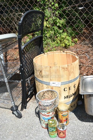 ALL ONE MONEY! Lot of 7 Various Items Including Barrel, Net and Cans