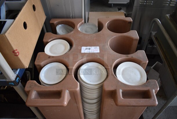 ALL ONE MONEY! Lot of Poly Commercial Dish Caddy w/ Plates on Commercial Casters. 27x24.5x27.5. - Image 3 of 6
